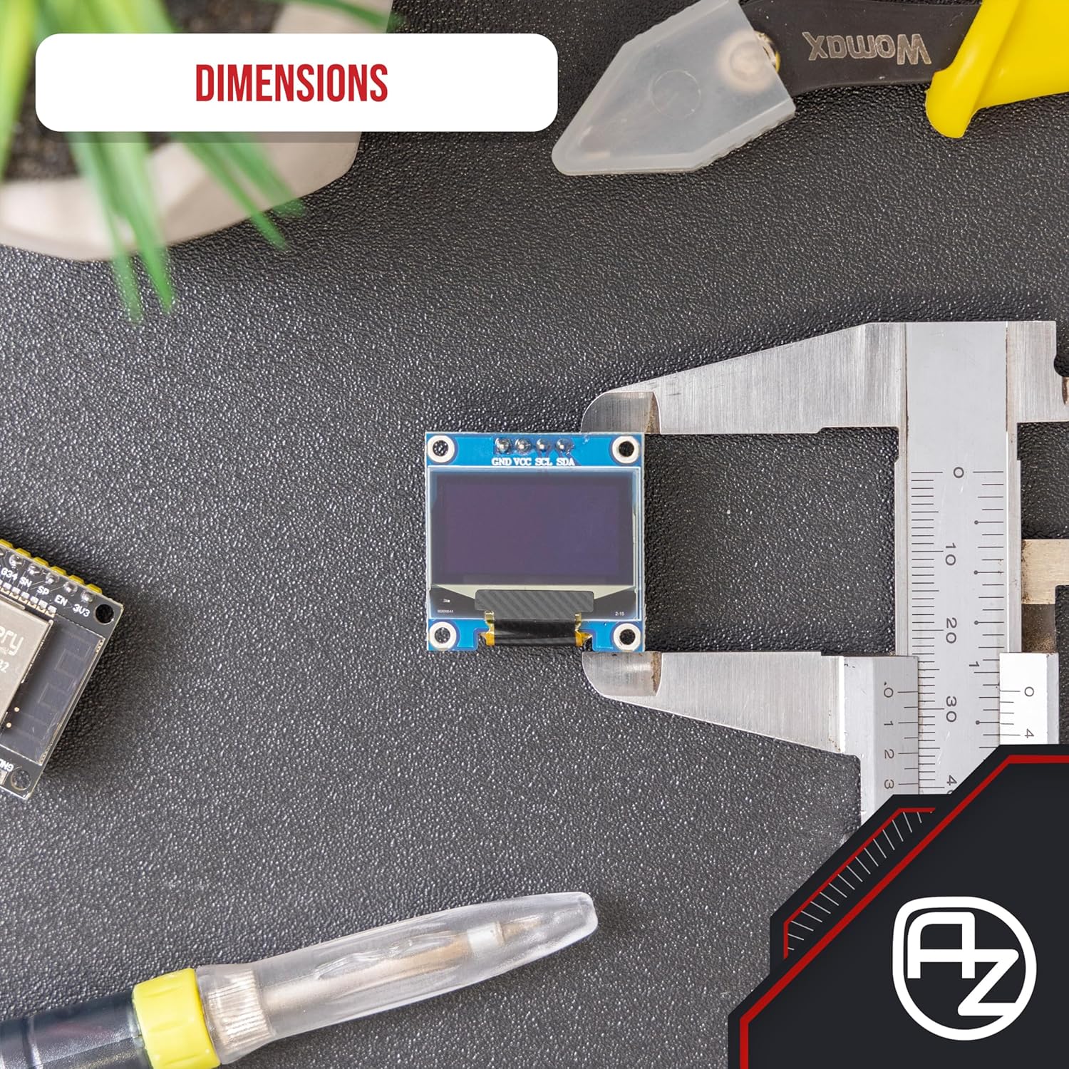 Thumbnail 3 de AZDelivery 0,96" OLED Display I2C (SSD1306, 128×64 Pixel) mit weißen Zeichen – für Arduino & Raspberry Pi