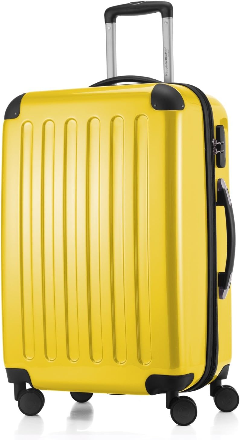 Detalle de HAUPTSTADTKOFFER Valigia Rigida Alex 65 cm, 74 L, Gialla – 4 Doppi Ruote