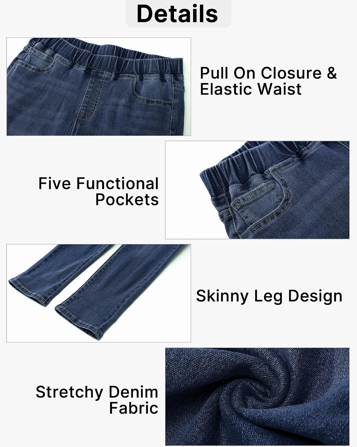 Thumbnail 6 de GRAPENT Pull-On High-Waisted Skinny Capri Jeans (Cropped Stretch Denim)