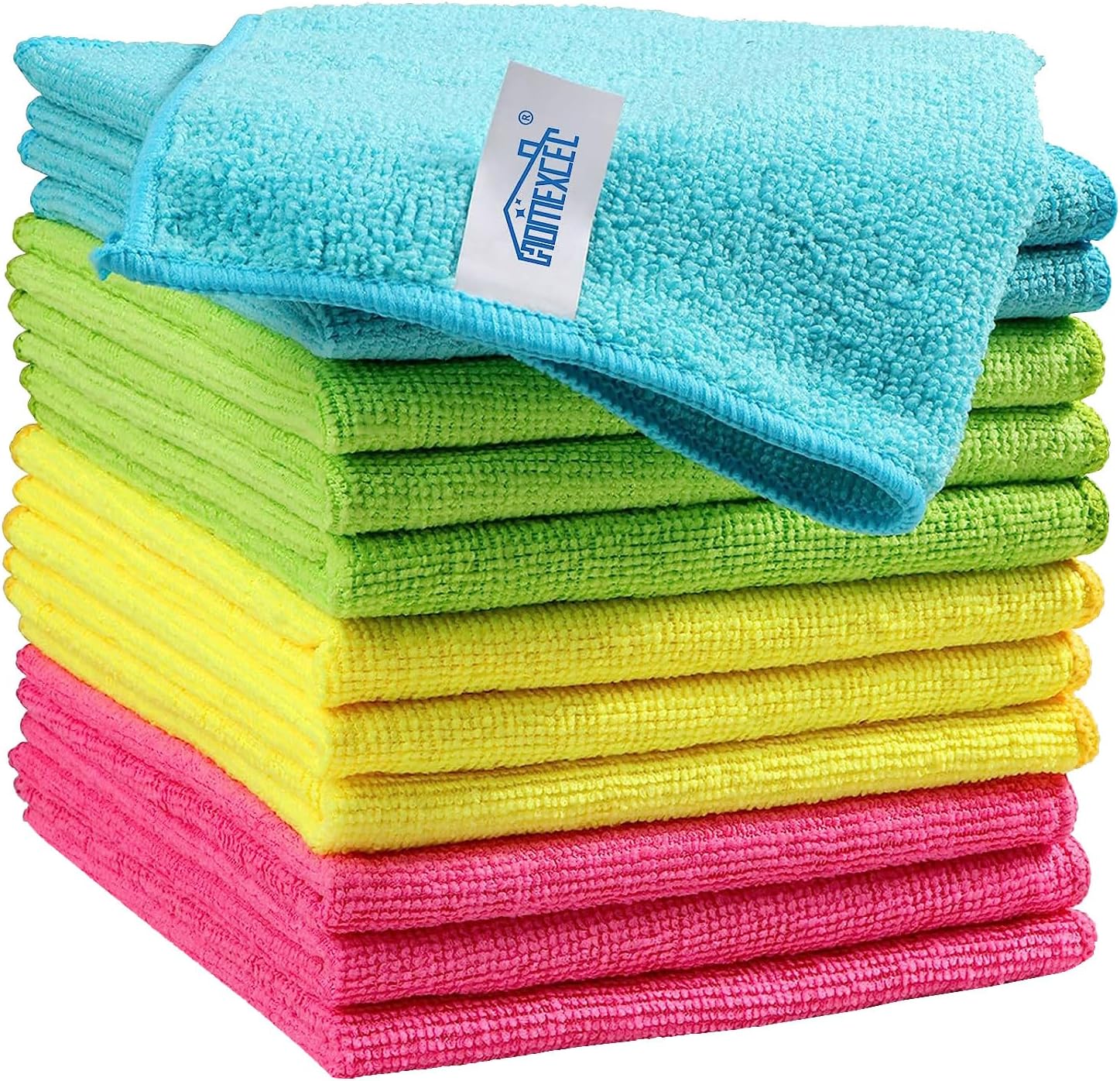 Detalle de HOMEXCEL 100-Pack Microfiber Cleaning Cloths, 11.5 x 11.5 Inches, 4 Colors