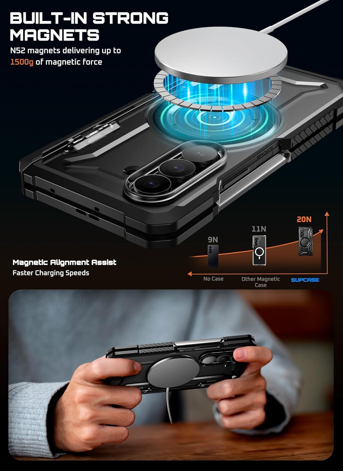 Thumbnail 3 de SUPCASE Samsung Galaxy Z Fold 7 rugged case with kickstand