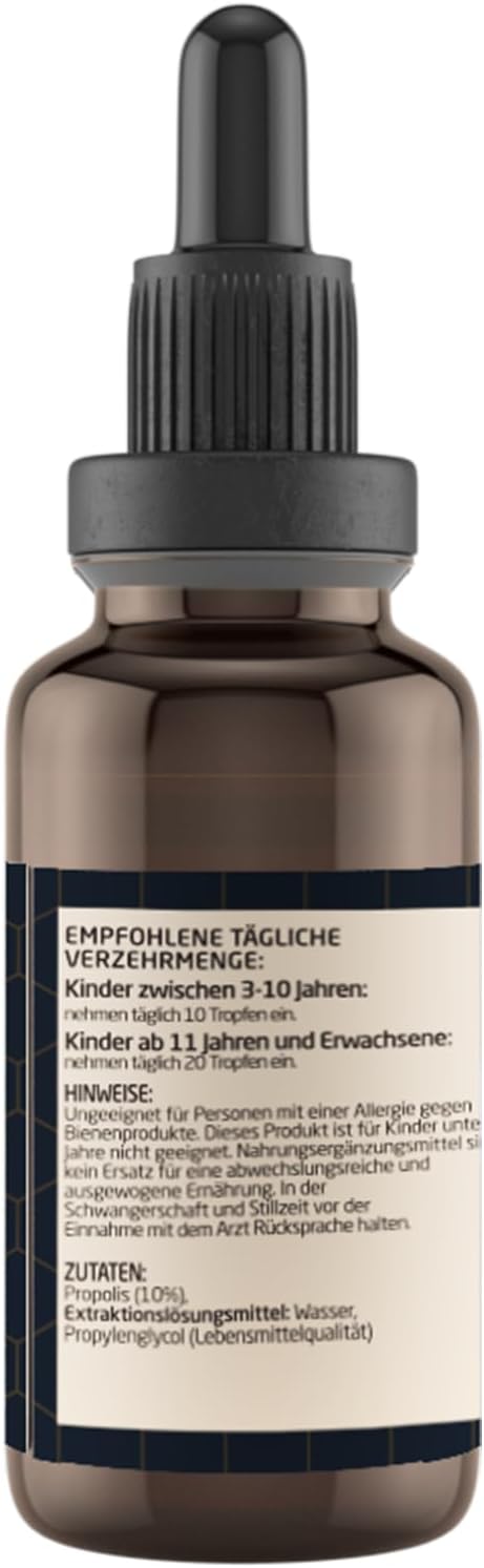 Detalle 2 de BEE&YOU Propolis Tinktur Tropfen 10% (30 ml), alkoholfrei & wasserlöslich