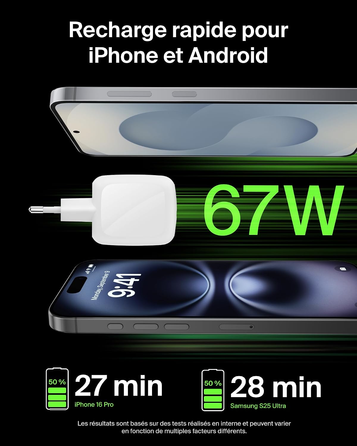 Detalle 2 de Belkin SmartProtect 67 W Chargeur USB‑C 2 ports