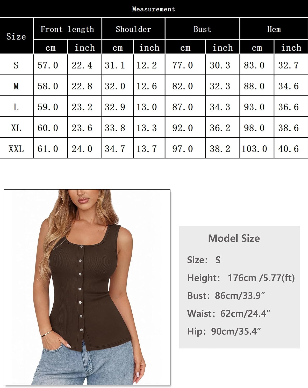 Detalle de Débardeur femme Aottori slim fit côtelé