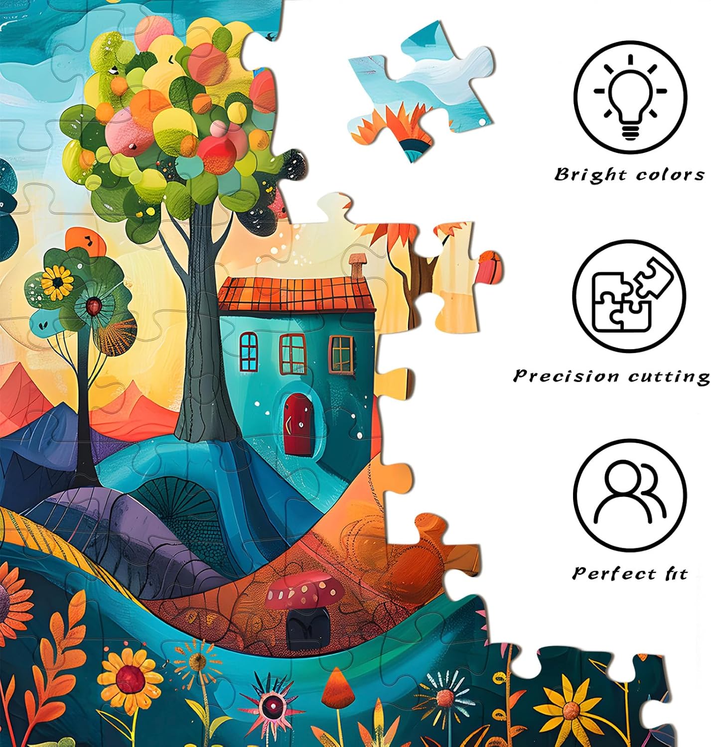 Thumbnail 3 de HUADADA 1000-Piece Jigsaw Puzzle for Adults – Colourful Village Scene