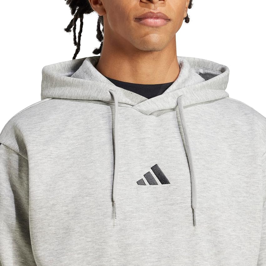 Thumbnail 4 de adidas Uomo Essential Three Stripes Fleece Hoodie XL sudadera gris/negra