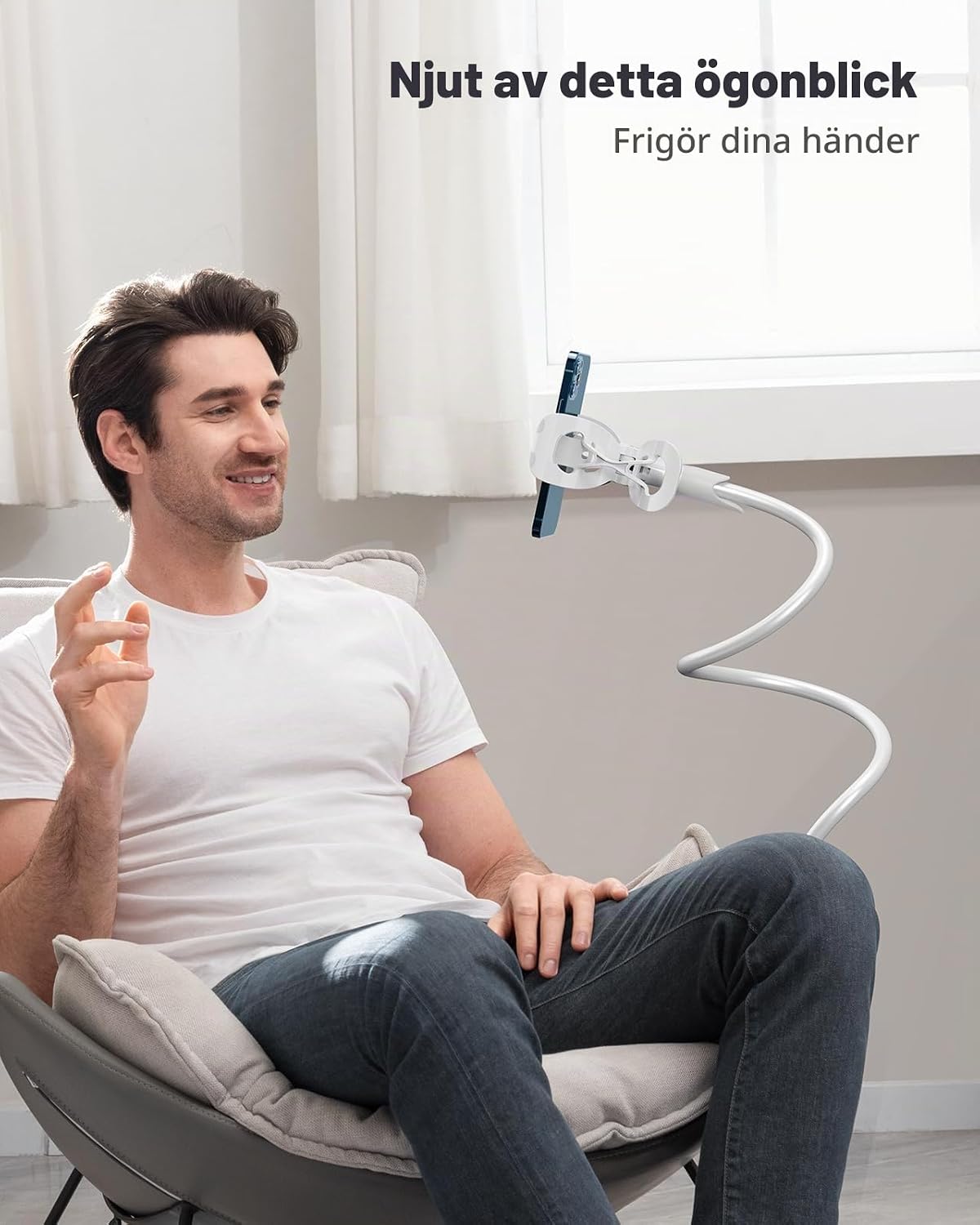 Thumbnail 3 de SAIJI Soporte para teléfono Gooseneck – mobilhållare med 85 cm svanhalsarm