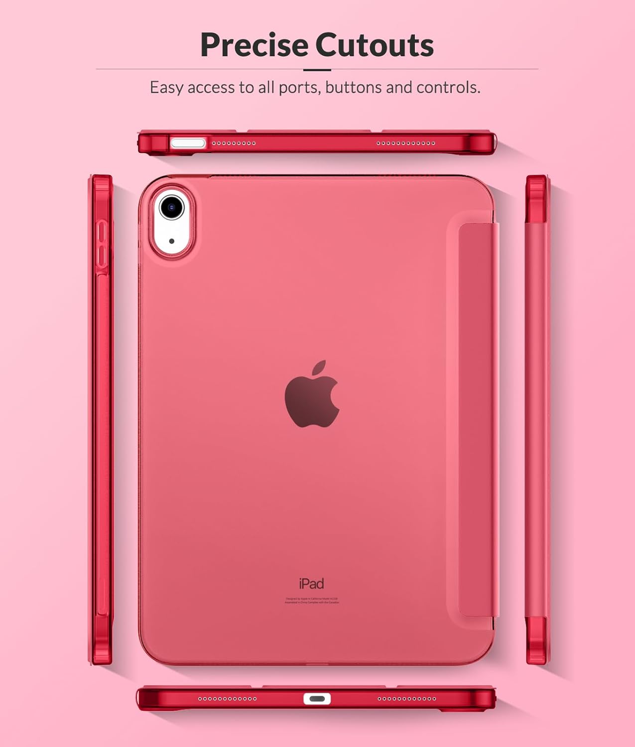 Detalle de MoKo Hülle für iPad (A16) 11. Generation 11 Zoll & iPad 10. Generation 10 Zoll (Magenta)