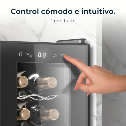 Thumbnail 6 de Cecotec Vinoteca Bolero GrandSommelier 1250 CoolCrystal: bodega para 12 botellas con enfriamiento termoeléctrico y control táctil