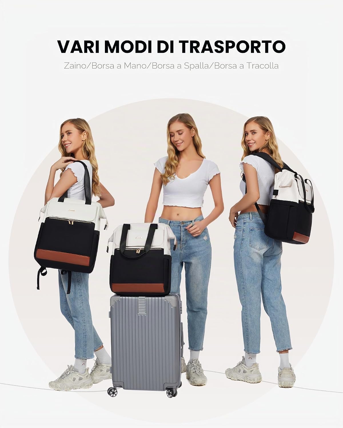 Thumbnail 1 de LOVEVOOK Zaino Antifurto PC 15,6" Impermeabile con Porta USB – Grande capacità e design 3 in 1