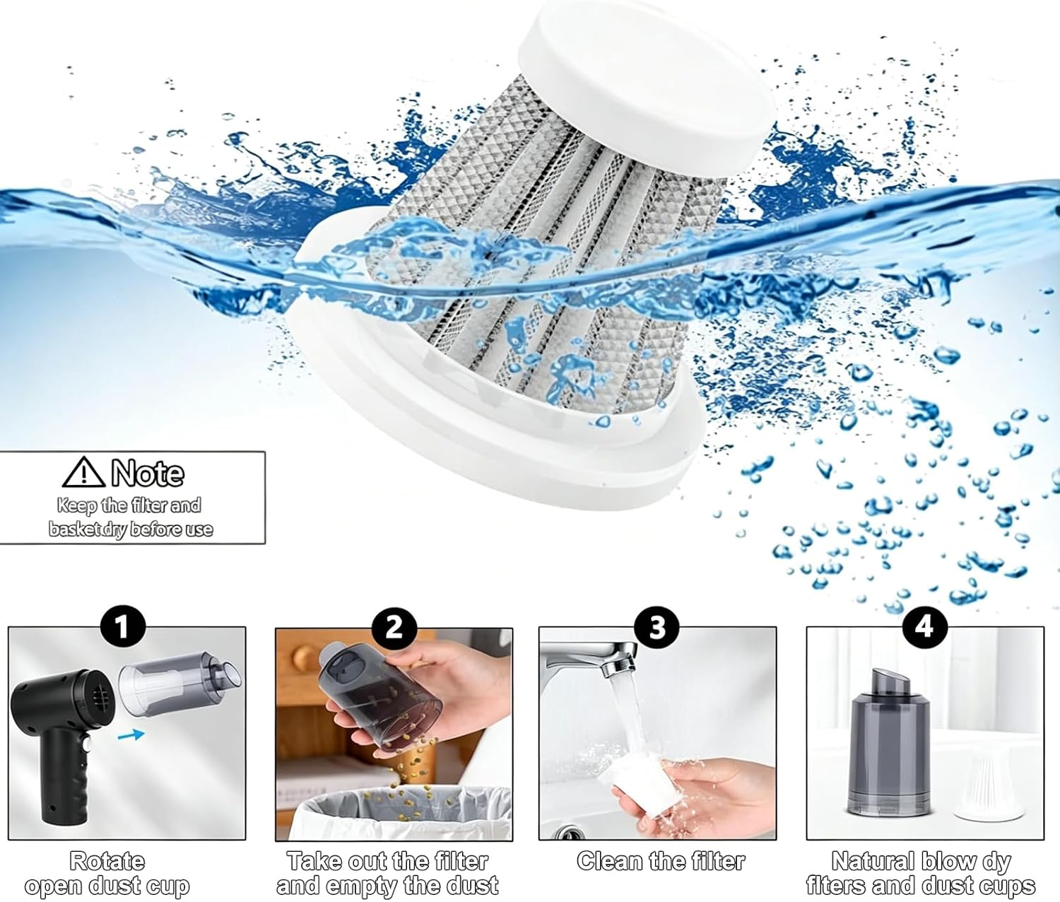 Thumbnail 6 de Handheld Vacuum Cleaner: 22000Pa 4-in-1 Portable Mini Vacuum for Office, Car and Home