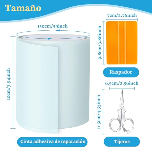 Detalle de Hymarvo Parches para Piscina Bajo Agua 10x150 cm — Kit reparación PVC impermeable