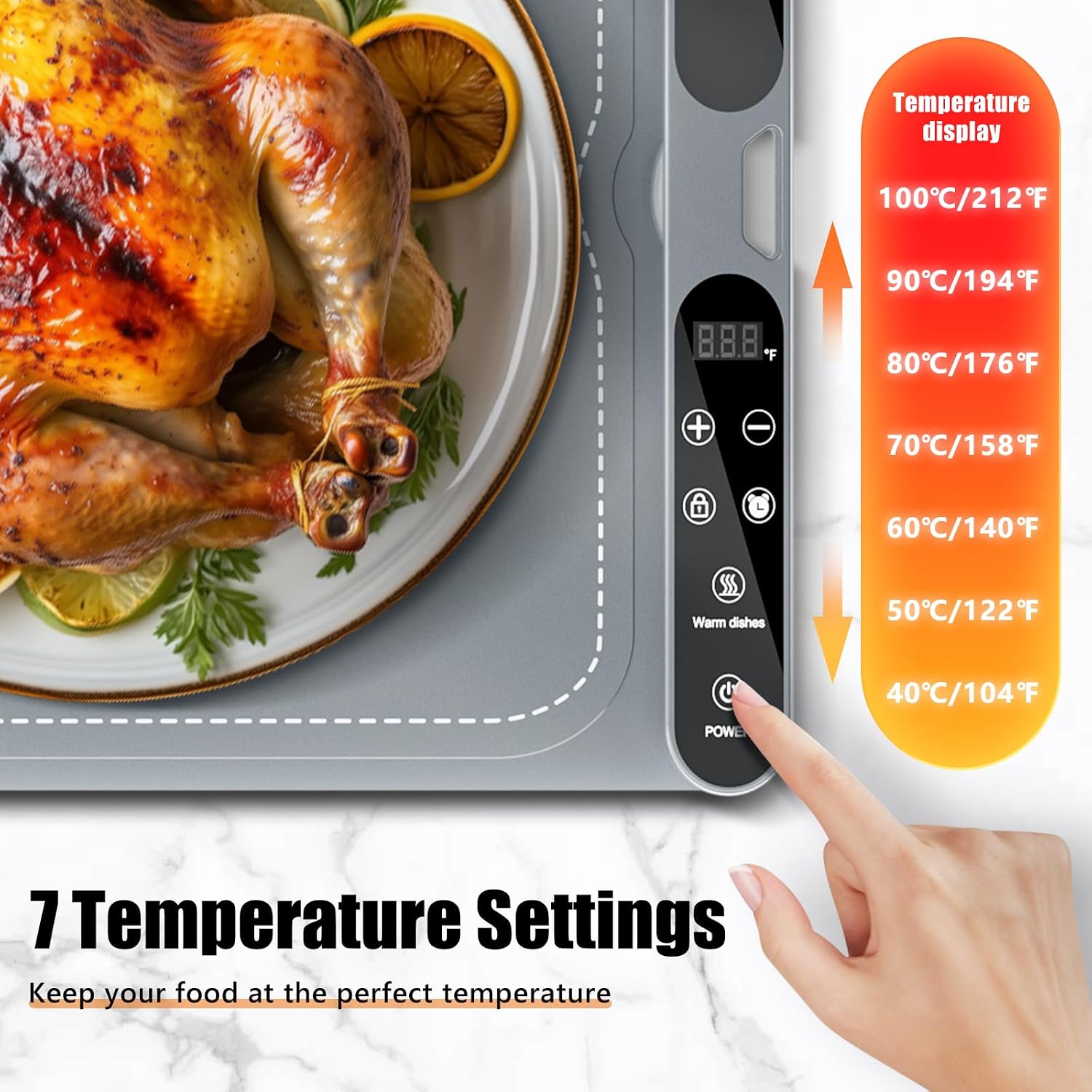 Detalle de NAXBEY Food Warming Mat, 23.6 x 15 in
