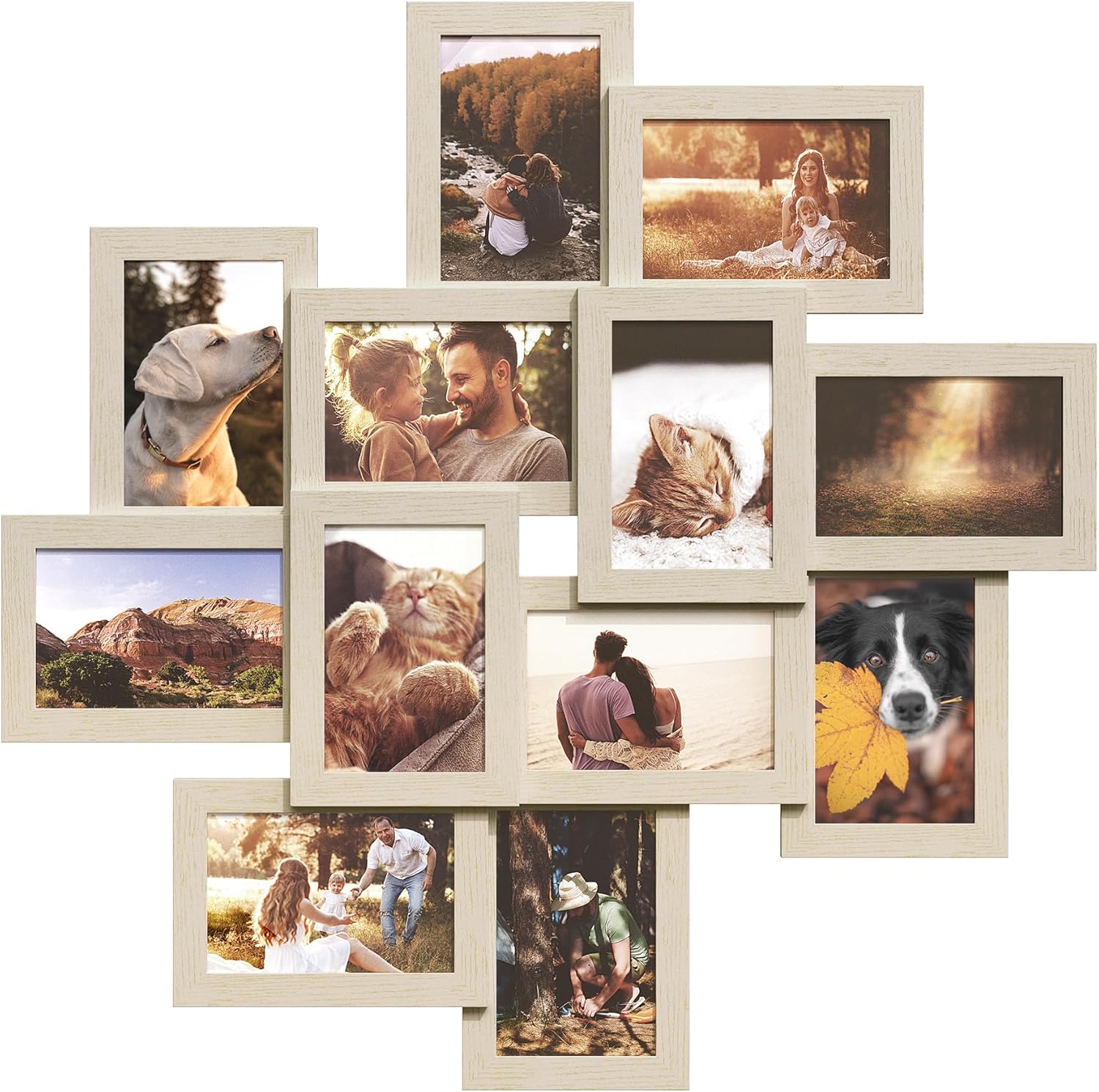 Thumbnail 6 de SONGMICS Picture Frame Collage RPF022M01: 12x 4x6 Photo Frames for Wall Display in Greige & Red-Brown Tones