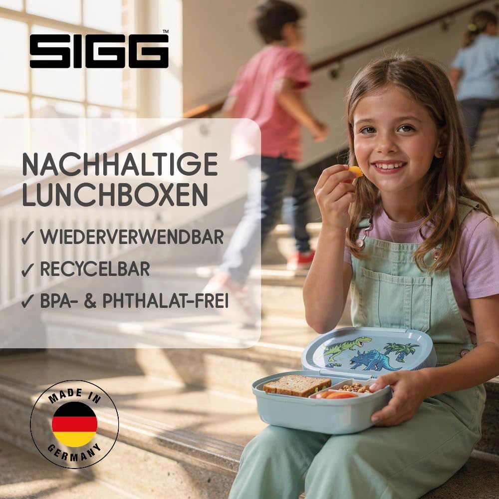 Detalle de Sigg LUMO Kids Lunchbox Rainbow Plus – Zweiteiliges Frühstücks- und Snacksystem für Schule, Kita & Freizeit
