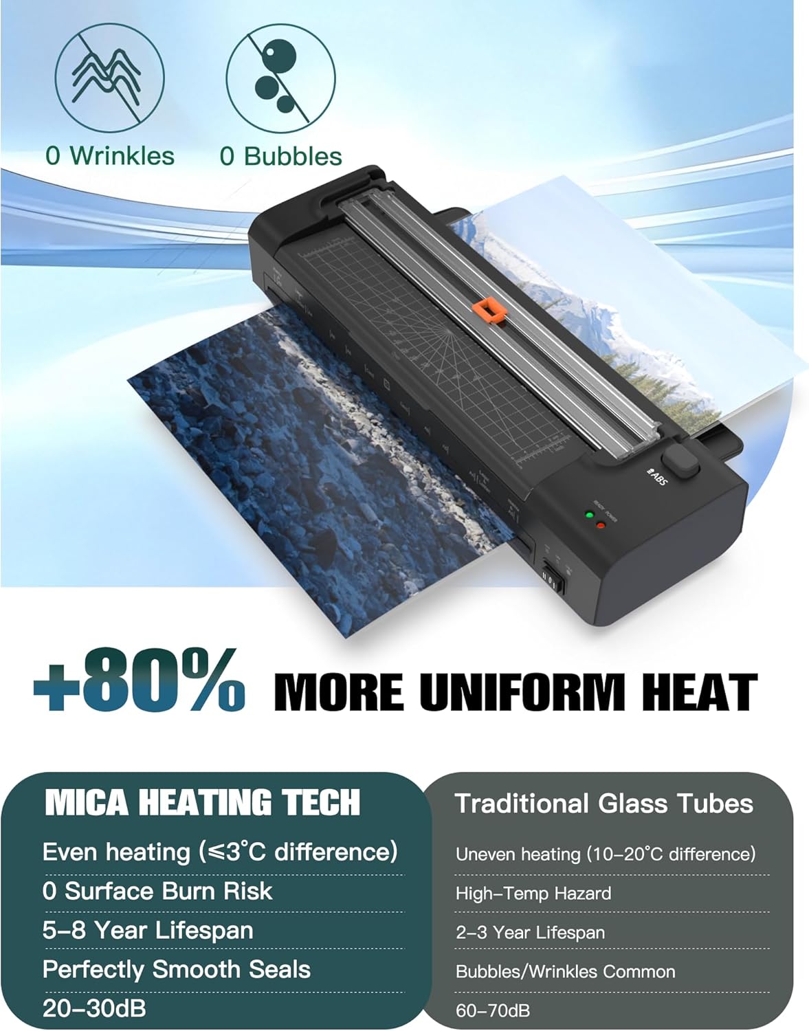Thumbnail 1 de A3 Laminator Machine with 20 Laminating Sheets, Multi Function Laminator with Paper Trimmer Corner Rounder for Office School Business Home Use, Black
A3 Laminator Machine with 20 Laminating Sheets, Mu…