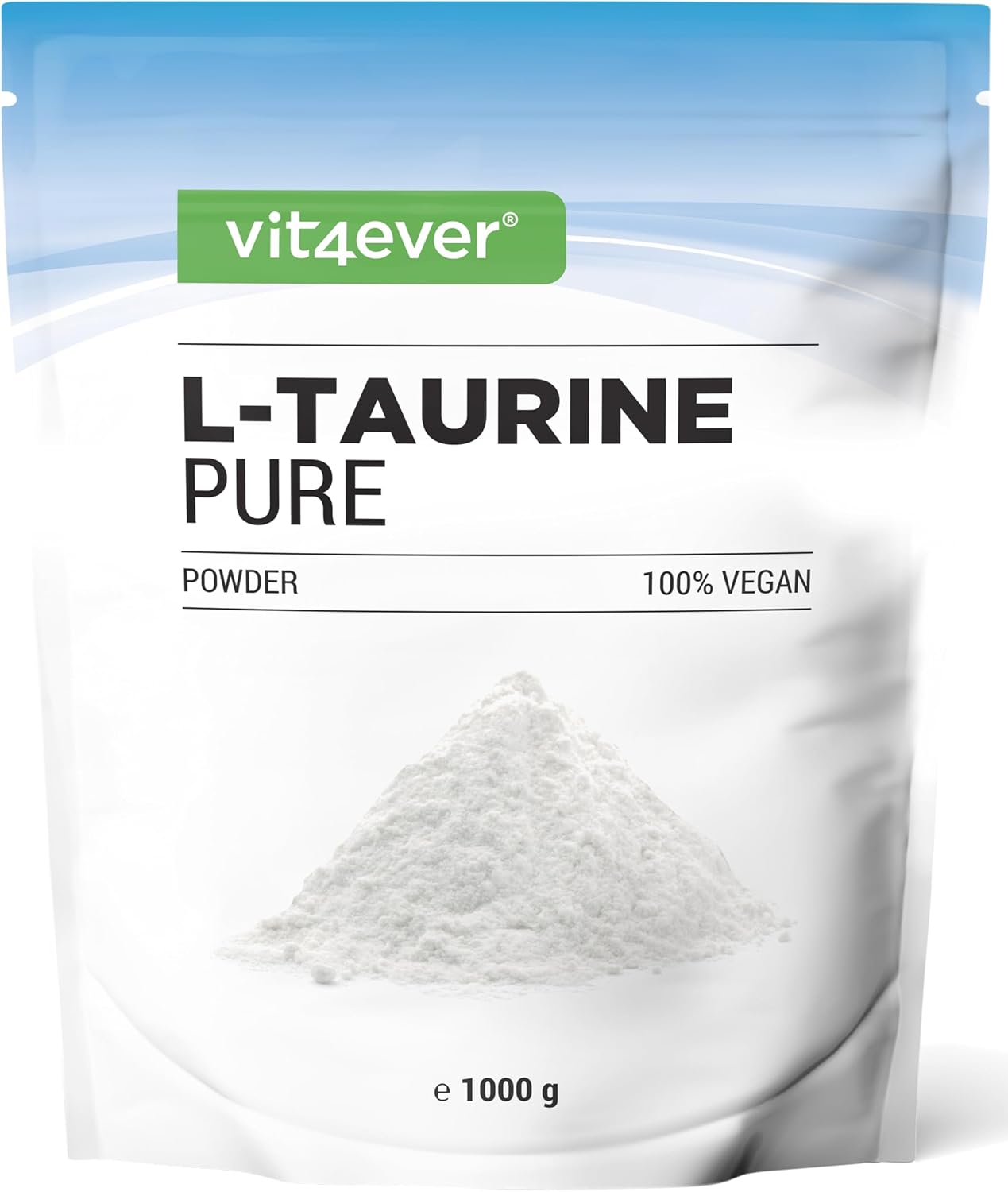 Detalle de Poudre de taurine L-Taurine 99% végétalienne – 1000 g (1 kg), dosage 2500 mg par portion