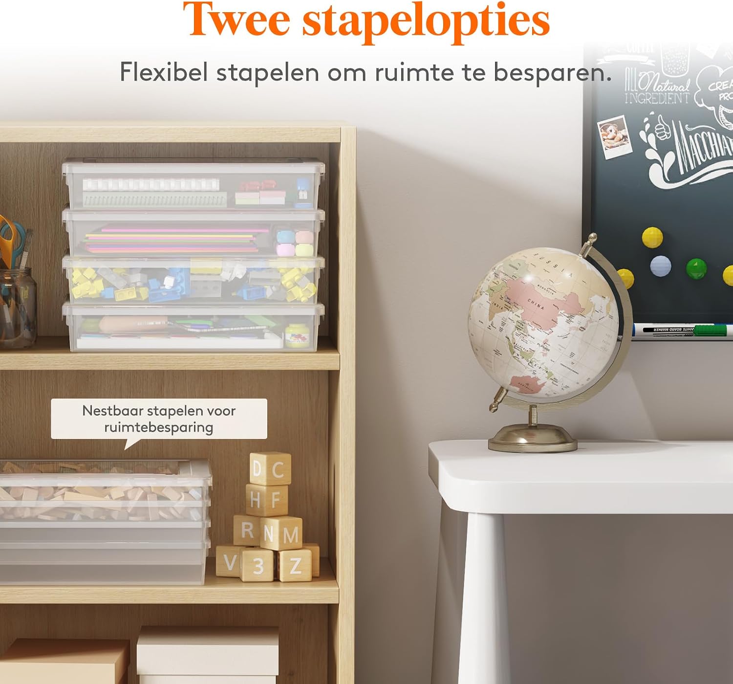 Detalle de Lifewit storage boxes opbergdozen voor A4-papier, stapelbaar met kliksluiting