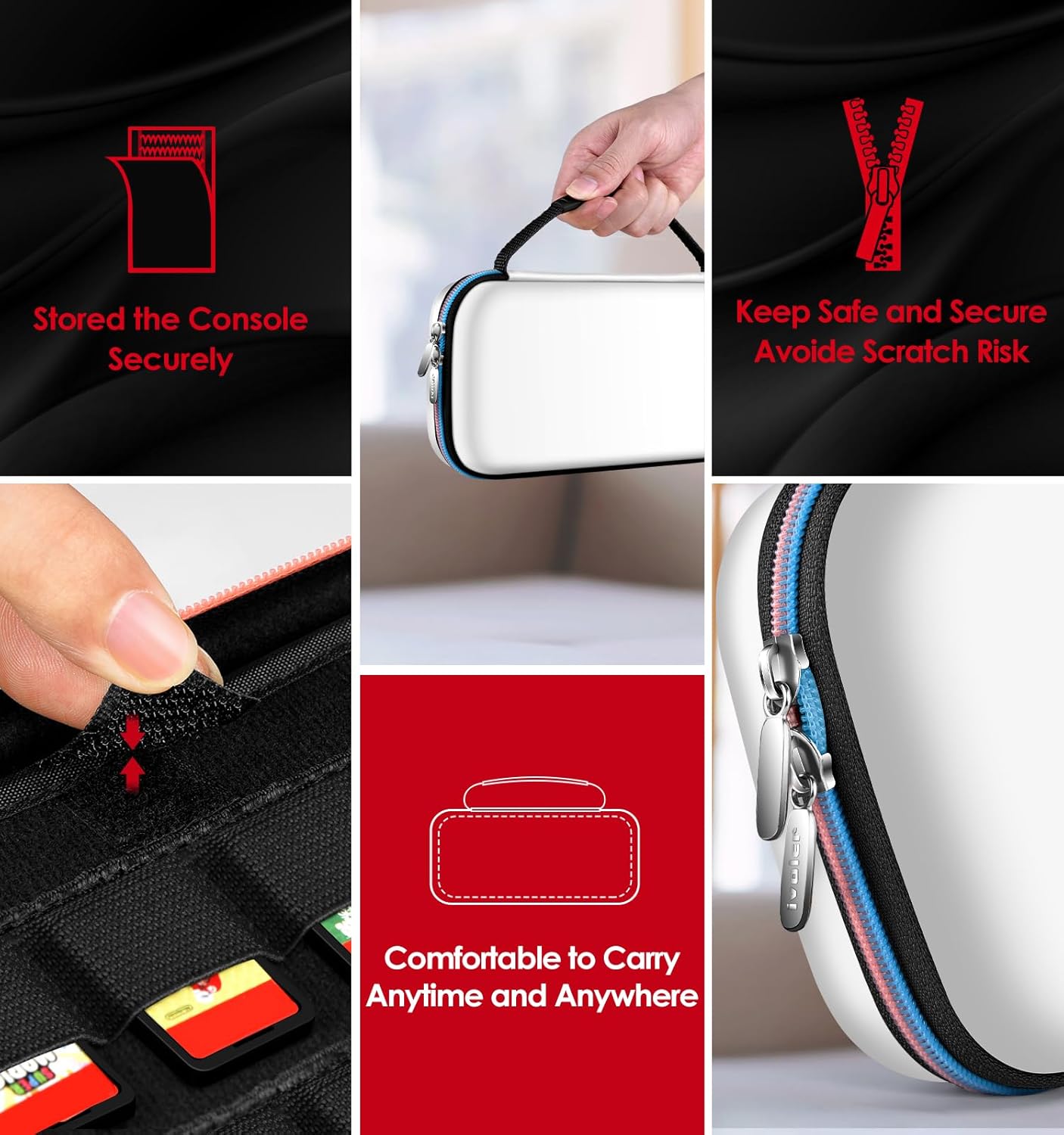 Thumbnail 6 de ivoler Carry Case for Nintendo Switch 2 (2025 Model) in white – protective hard shell travel pouch