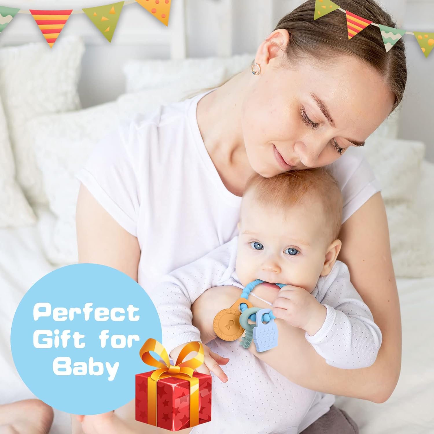 Thumbnail 6 de Vicloon Baby Teething Toys Silicone Teether (BPA-free) – Light Blue
