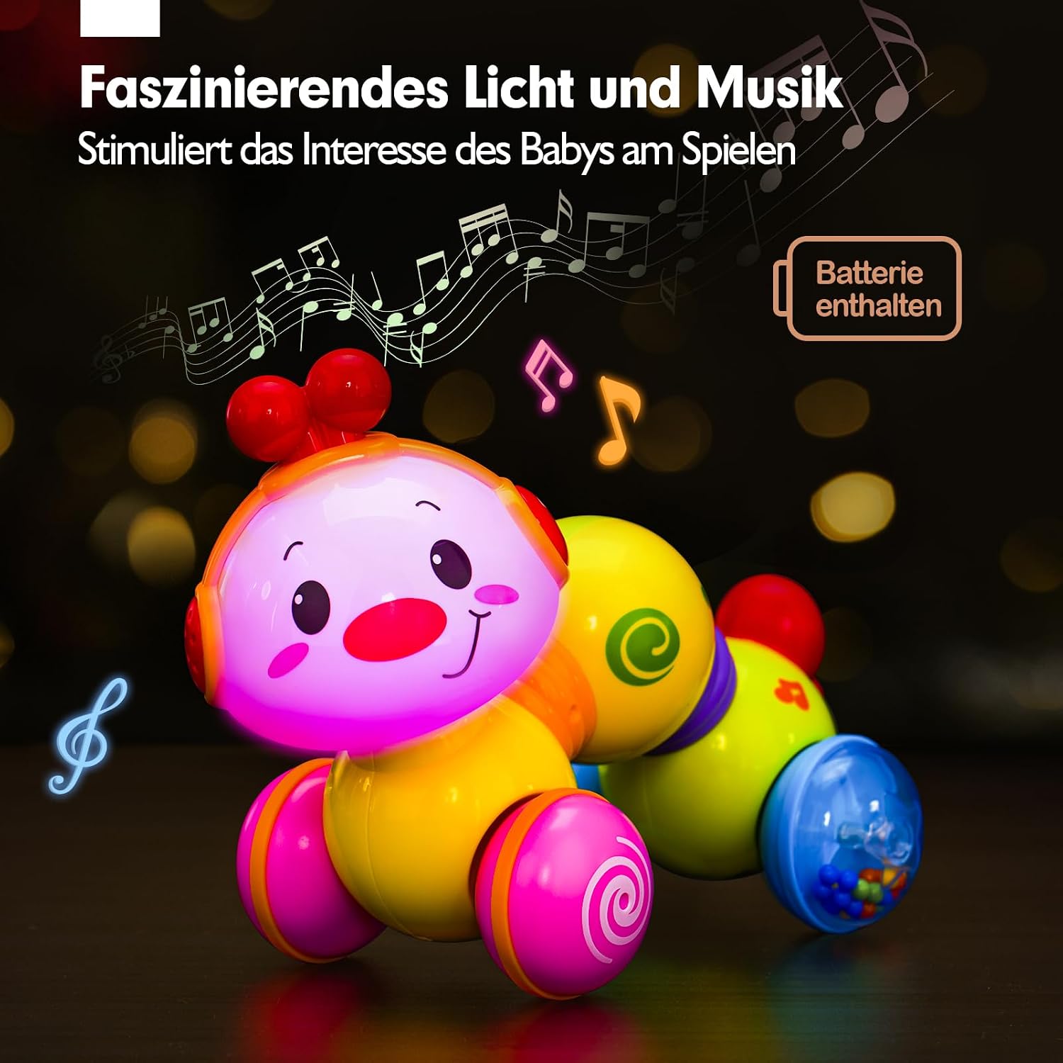 Detalle 2 de CubicFun Musik Raupe Krabbelspielzeug 6 Monate