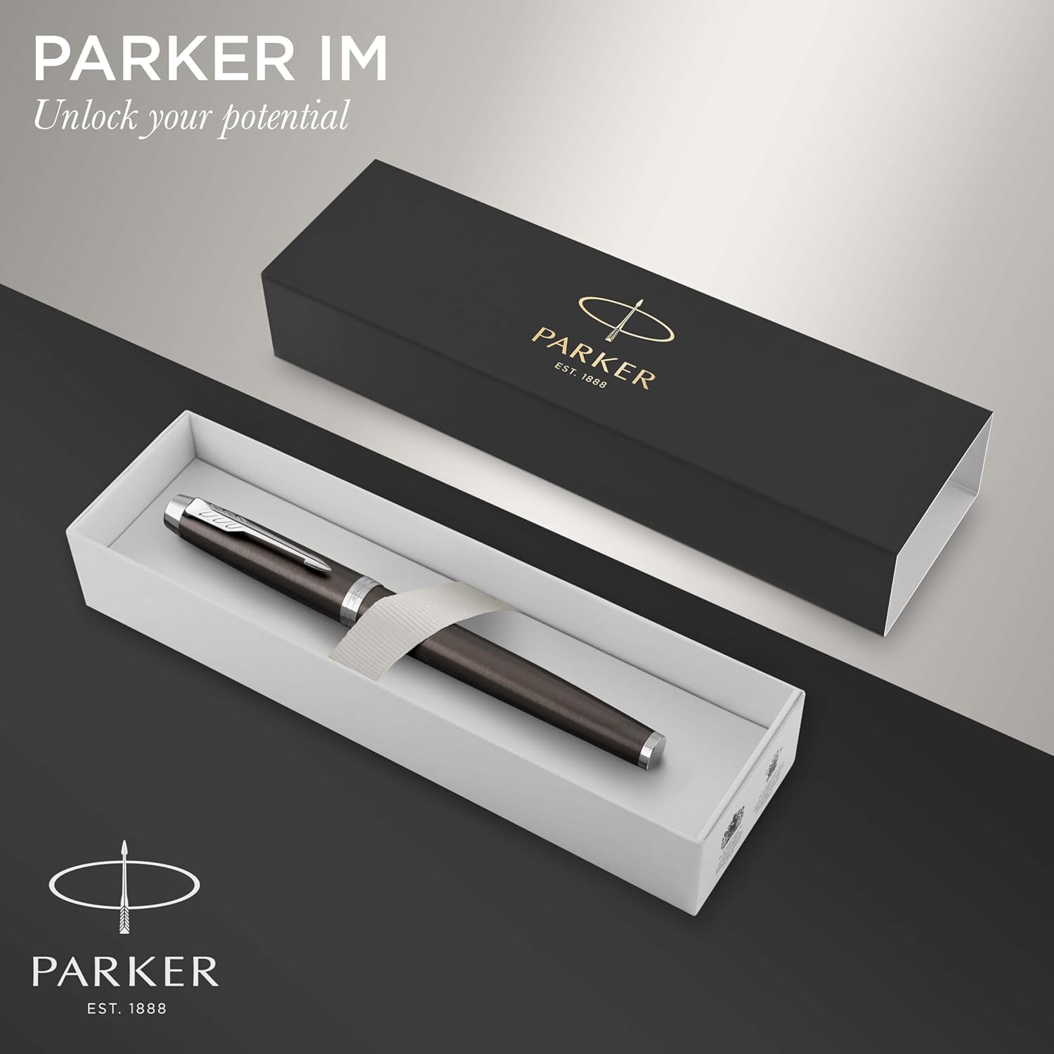 Thumbnail 1 de Parker IM Tintenroller Dark Espresso – feine Spitze, Schwarz, in Geschenkbox