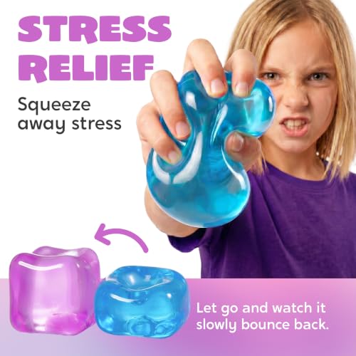 Detalle de JOYIN 4 Pack Clear Stress Cube: 2'' High Density Slow-Rising Sensory Squishy Toys