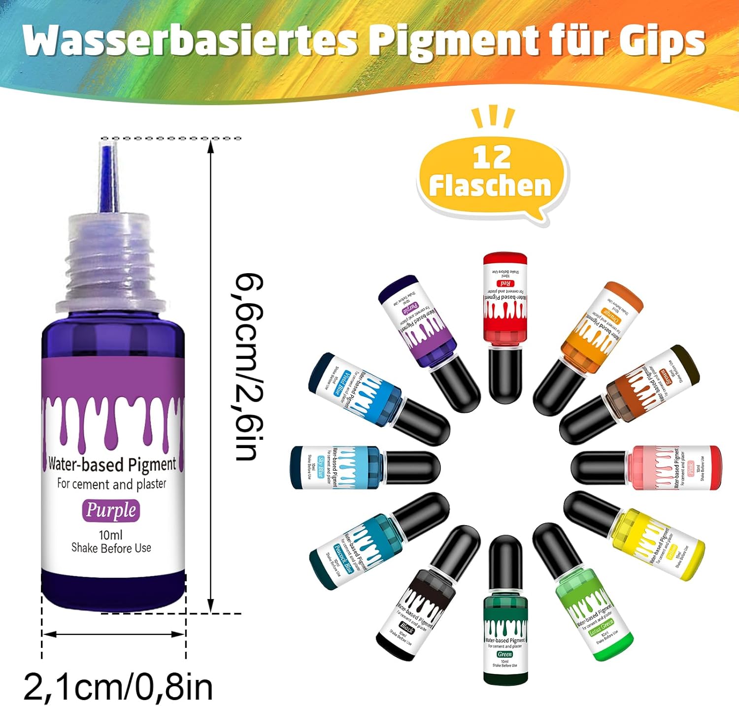 Detalle 2 de Altaroo Farbpigmente 12 Farben 10 ml