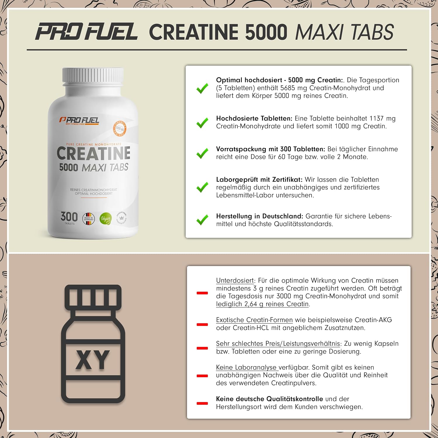 Detalle de Creatin Tabletten 300x — 5685 mg Creatin-Monohydrat 💊