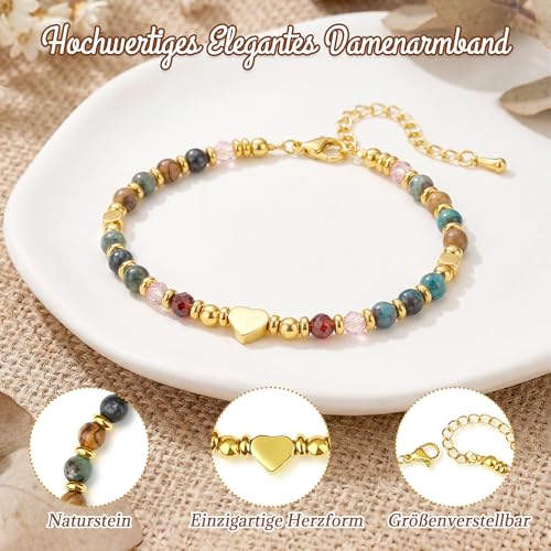 Detalle 2 de Natursteinarmband für Frauen – Spirituelles Mutmacher-Geschenk von QINJIEJIE