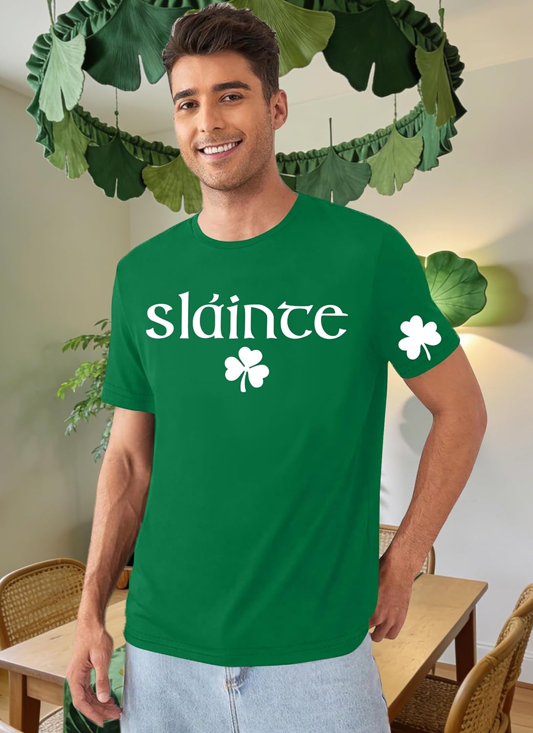 Thumbnail 1 de tiorhooe St Patrick's Day Men’s Lucky Shamrock T‑Shirt – Fun Irish Celebration Short Sleeve Top