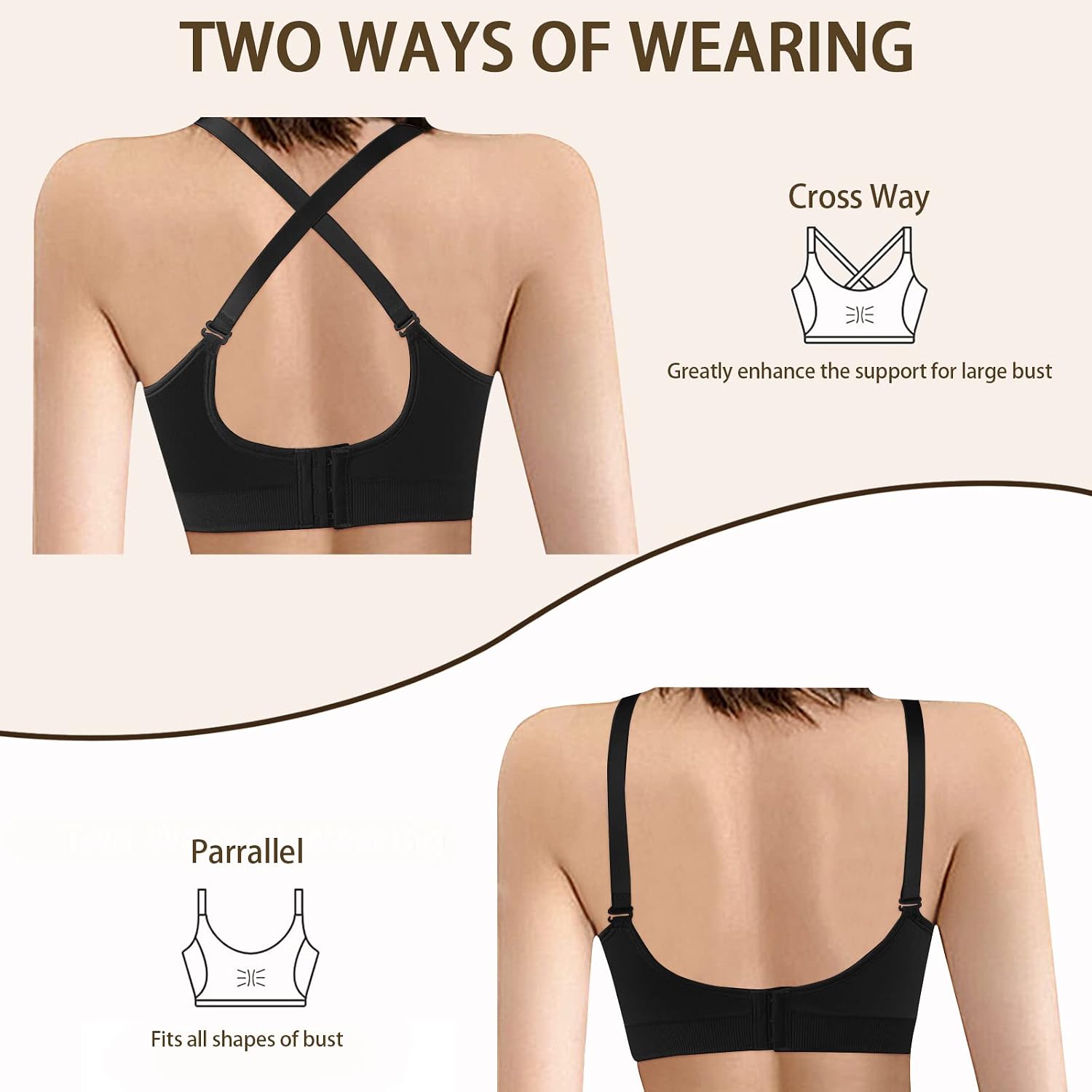 Detalle de 4HOW Hands-Free Pumping and Nursing Bra, Wireless Padded Maternity Bralette
