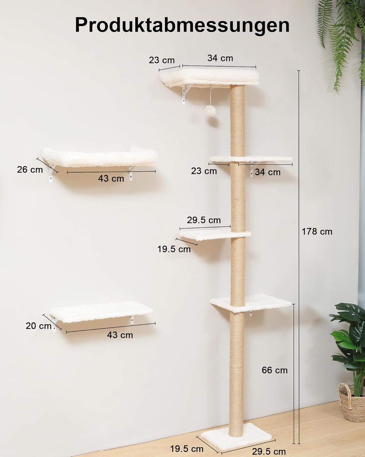 Thumbnail 5 de FUKUMARU Kletterwand Katzen-Set 178 cm