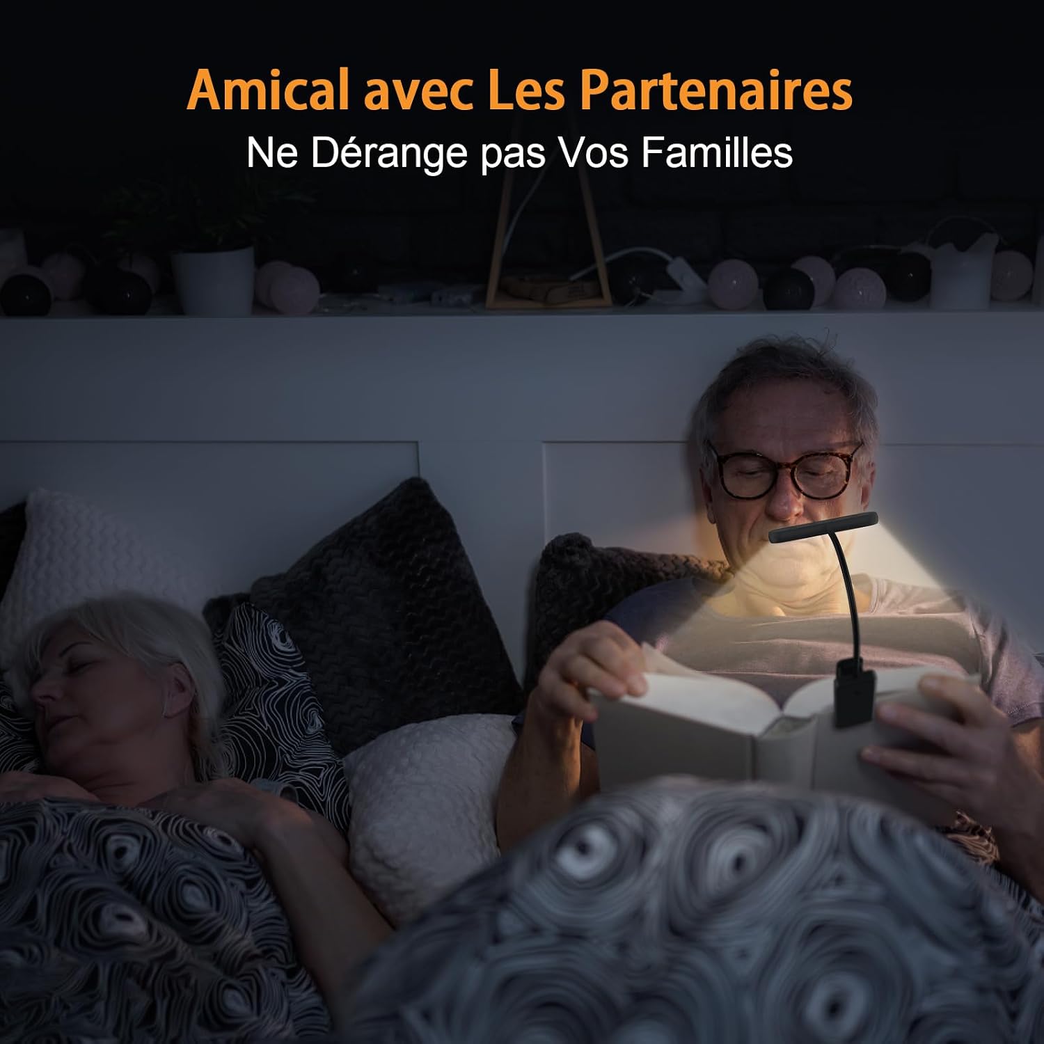 Detalle de iFalarila oplaadbare leeslamp met klem, USB-C en flexibele zwanenhals