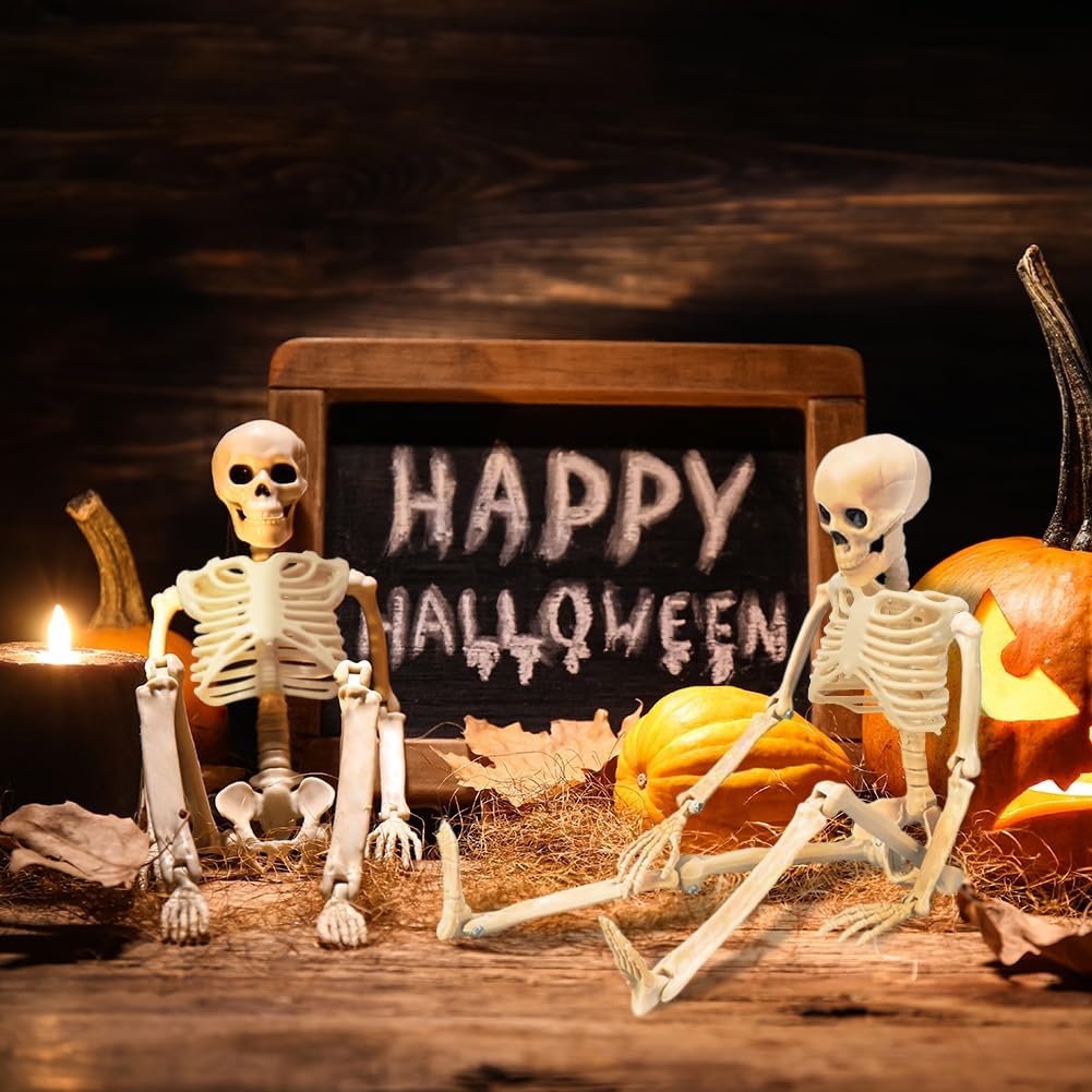 Detalle de WODMAZ LXZW-WSJGJ 16-Inch Posable Halloween Skeletons, 5-Pack