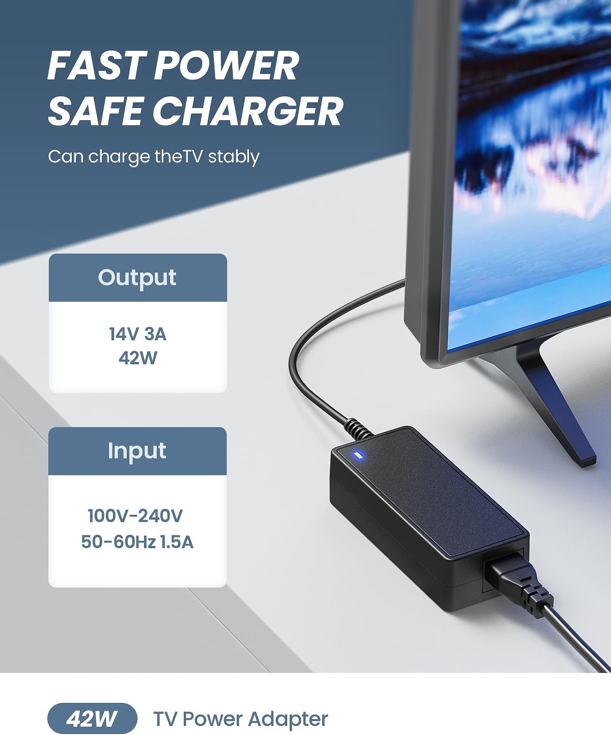 Detalle de 14V AC/DC Adapter Power Cord for Samsung Monitors (UK Plug)