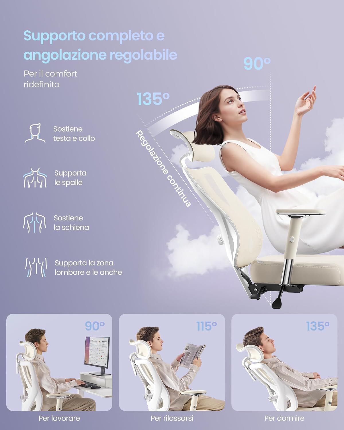 Thumbnail 6 de SONGMICS Sedia da Ufficio Ergonomica 150 kg