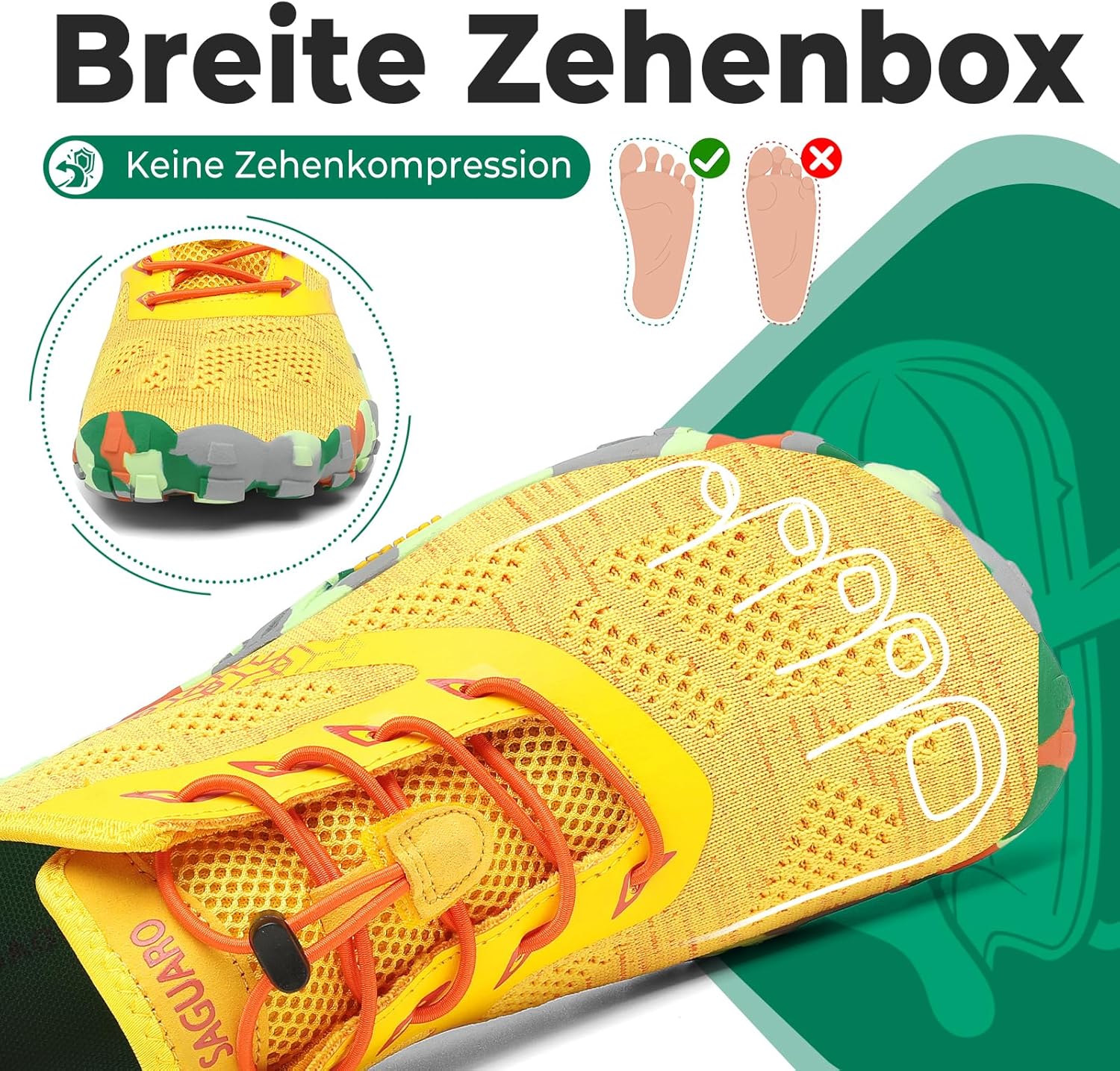 Thumbnail 1 de SAGUARO Knit Barfußschuhe rutschfest – Zero-Drop, 360° faltbar, Größe 36–48