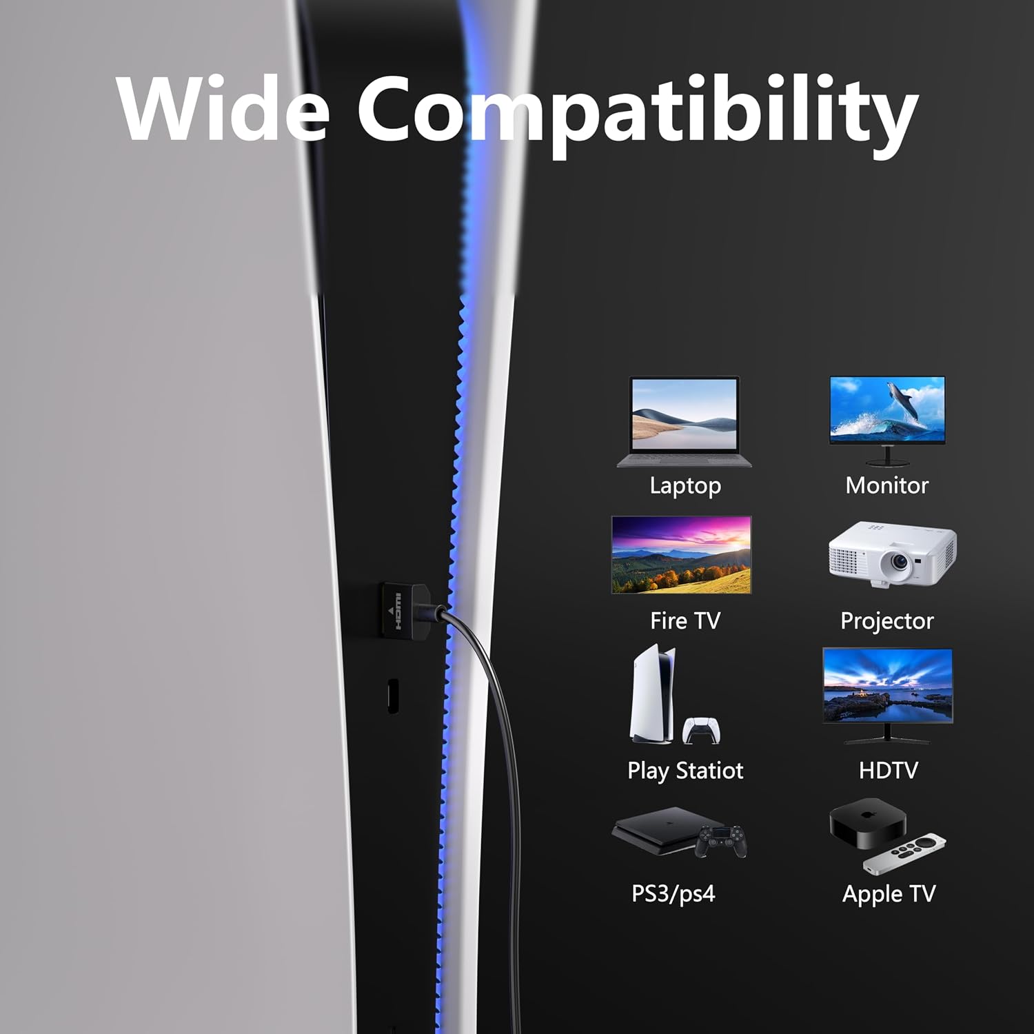 Detalle de RUIPRO Ultra Thin 8K HDMI 2.1 Cable 3FT (2-Pack): Slim, Flexible, and Ready for 8K/4K HDR Gaming and Entertainment