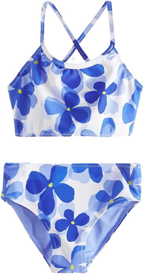 Detalle de Two Piece Hawaiian Beach Bikini for Toddler Girls (3–12 Years) – Easy Pull-On Set
