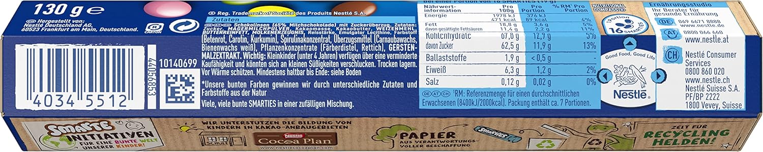 Thumbnail 1 de Nestlé SMARTIES Riesenrolle: bunte Schokolinsen im 20er Pack (20 x 130 g)