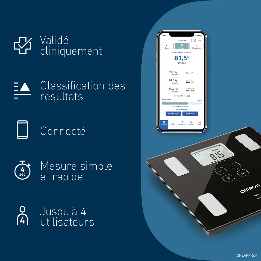 Thumbnail 6 de OMRON VIVA Balance connectée 4 utilisateurs