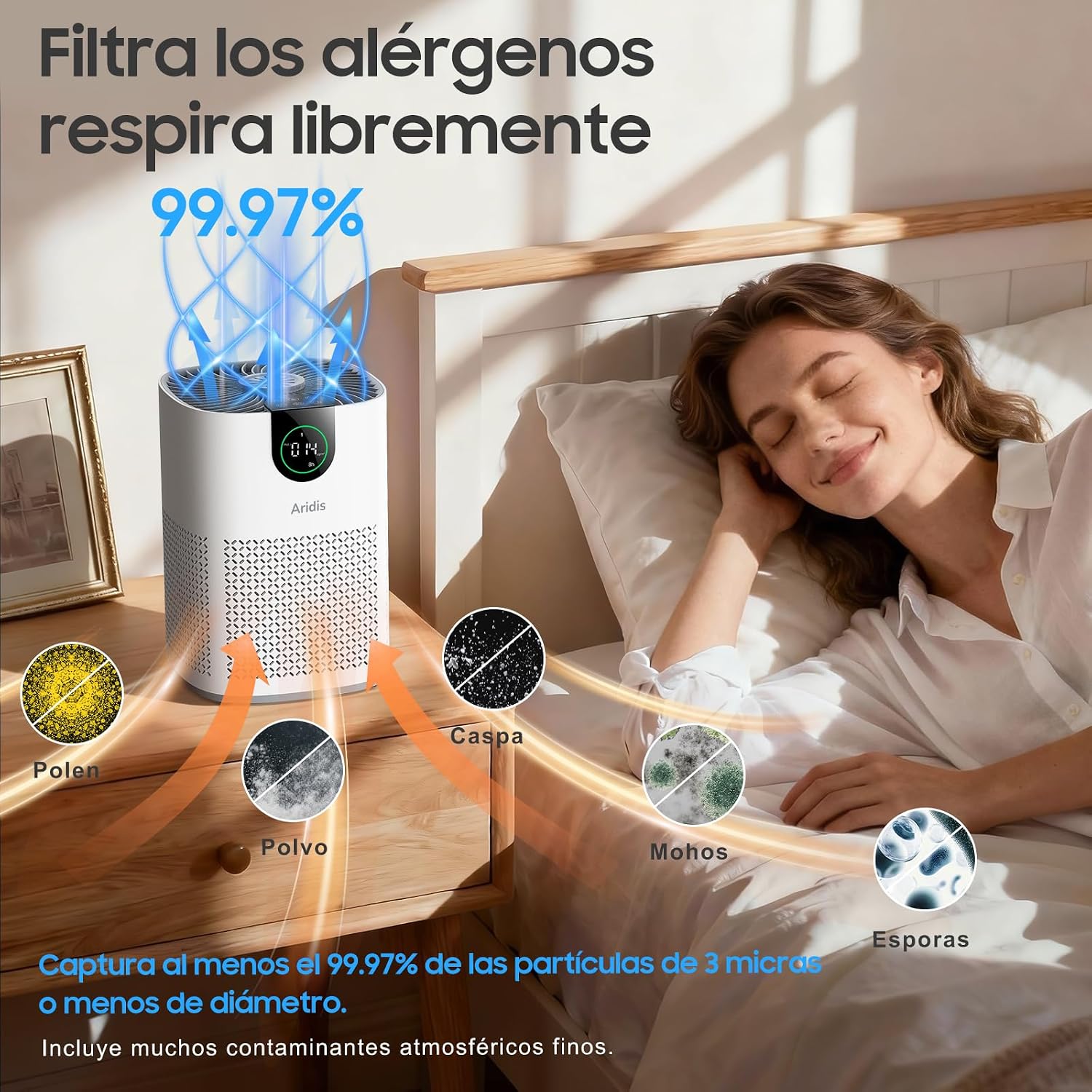 Thumbnail 1 de Aridis Purificador de Aire S-Mini: HEPA H13, 7.2W, 3 Velocidades y Aromaterapia