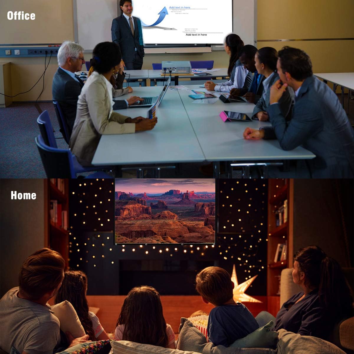 Thumbnail 6 de Mebios 120 Inch Projection Screen: Portable 4K Ready, Matte White Canvas for Home, School and Cinema