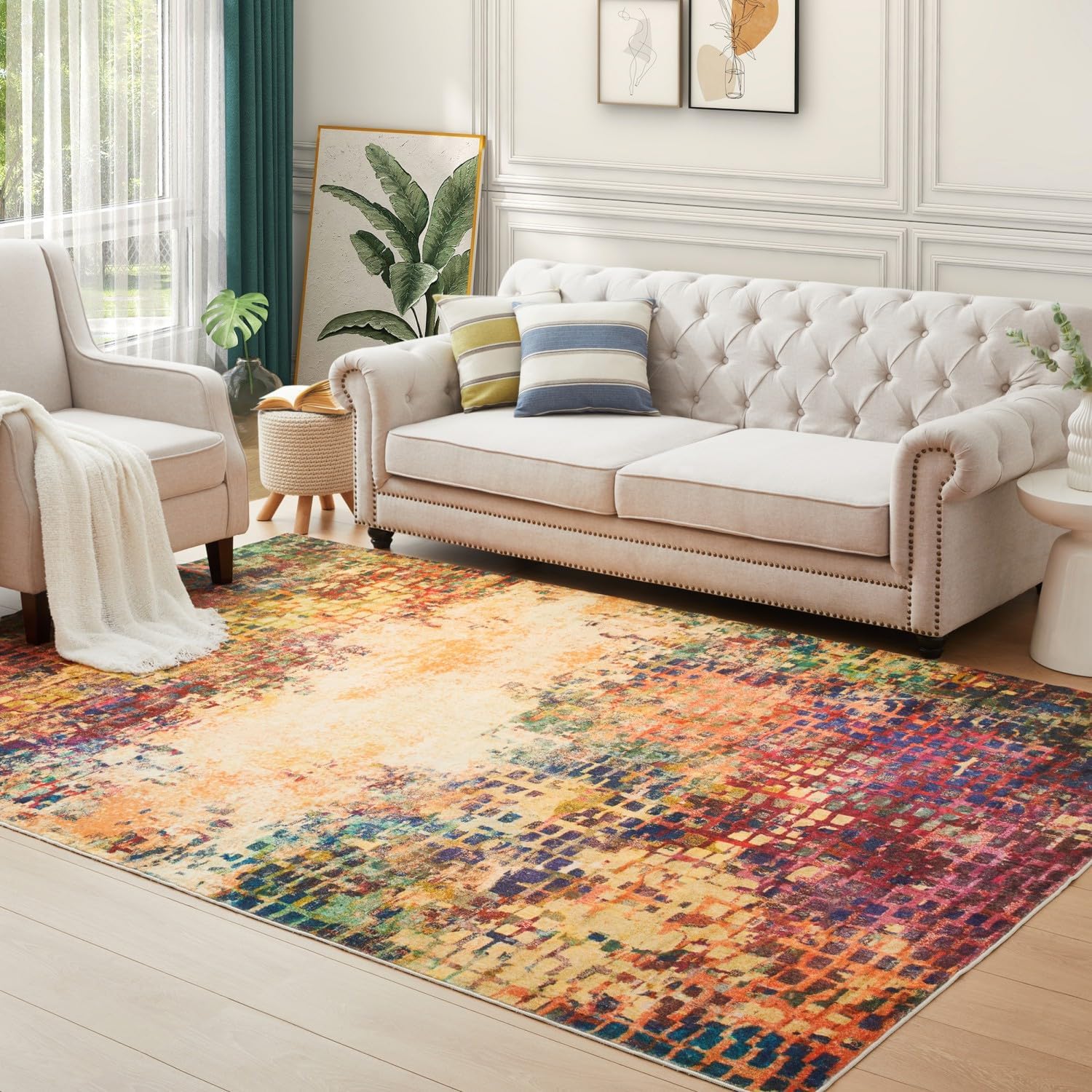 Thumbnail 6 de Cashmere style area rug 200x290 cm