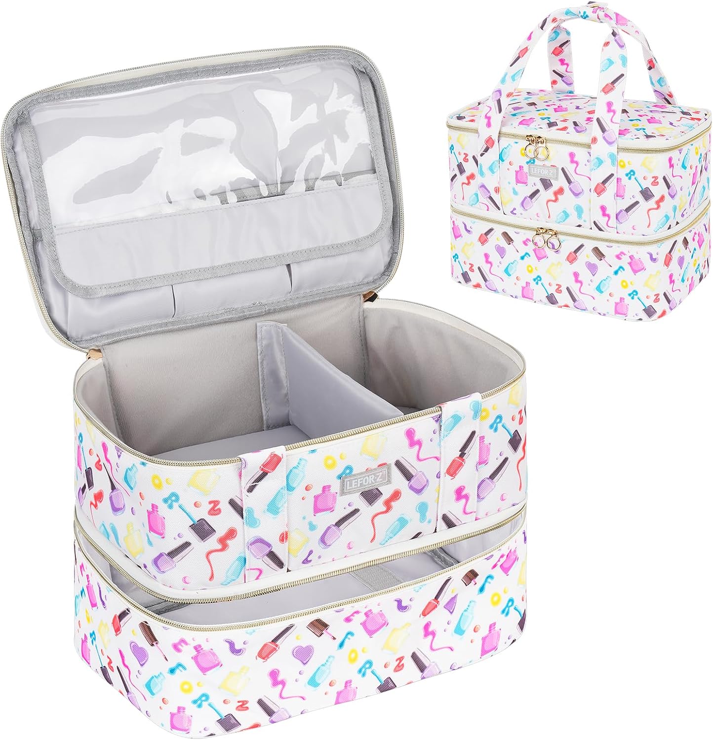 Detalle de Nagellack Aufbewahrung Tasche 40 Flaschen Doppelschichtig