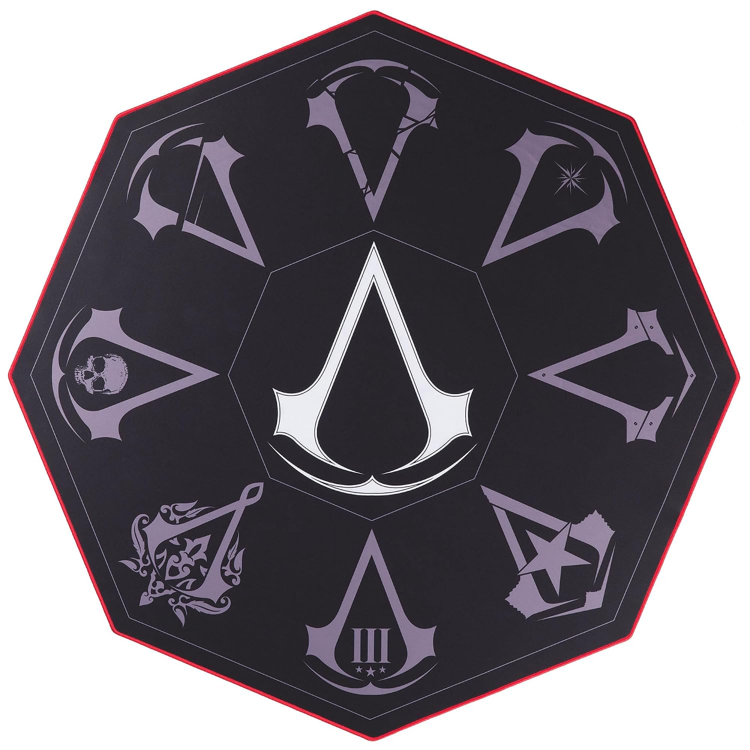 Detalle 2 de Subsonic Assassin’s Creed Gaming-Bodenmatte 100 x 100 cm – rutschfest, schützend fürs Parkett & bequem fürs Gaming