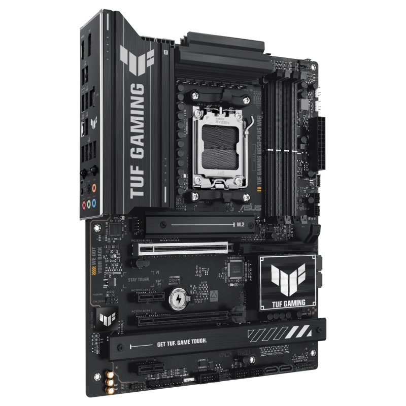 Detalle de ASUS TUF Gaming B850-PLUS WiFi (ATX) para AMD Ryzen: conectividad y estabilidad para jugar
