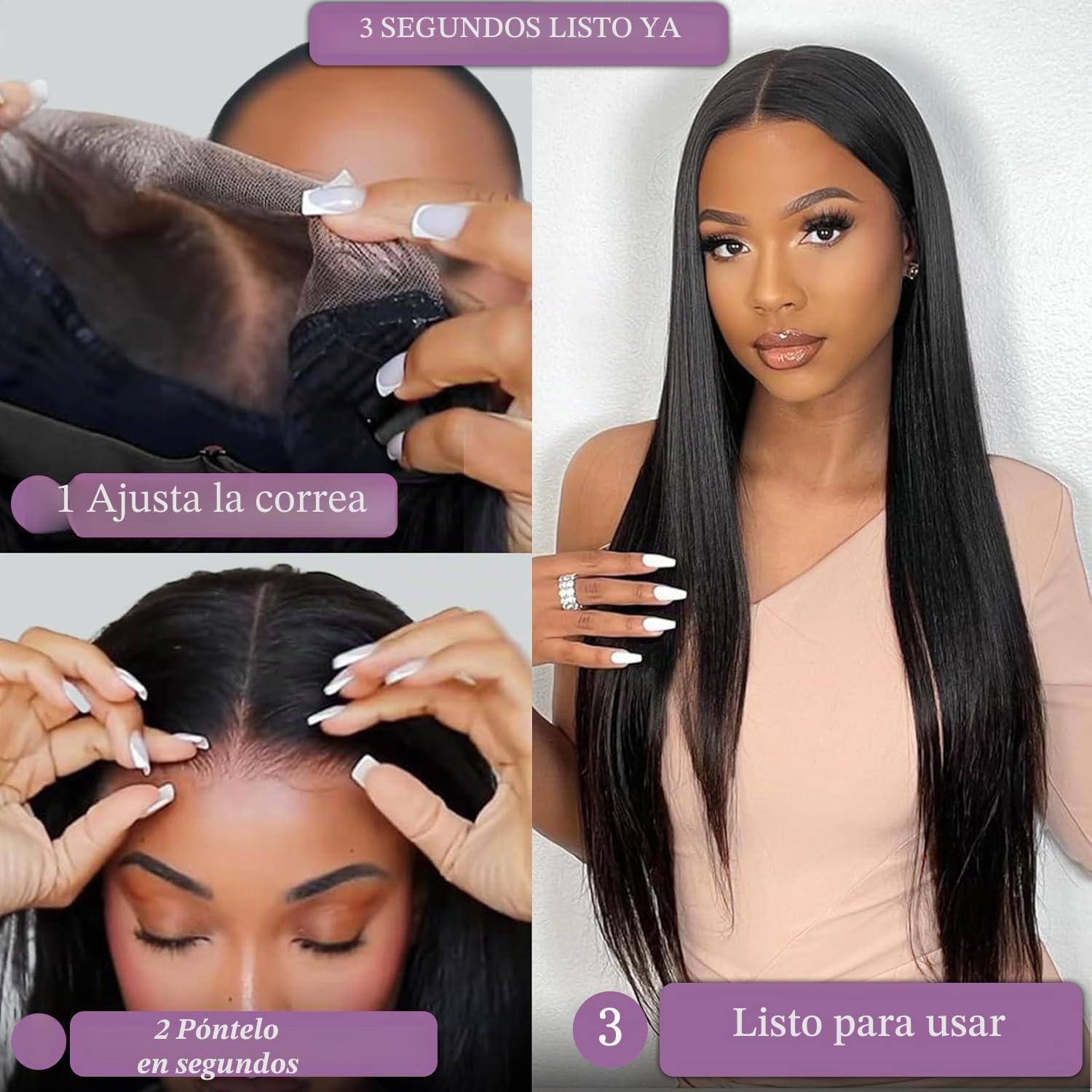 UNILO 18 inch peluca pelo natural 150% 🎀