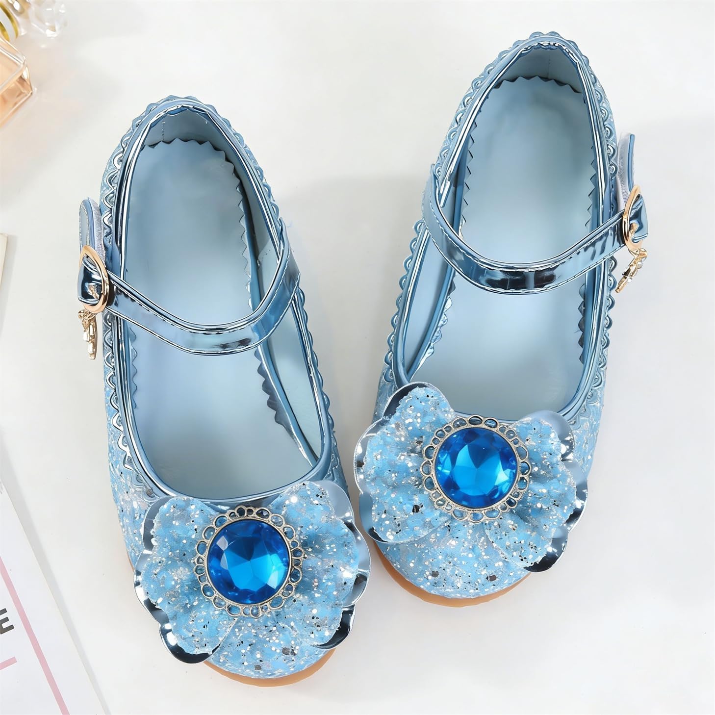 Thumbnail 2 de FStory&Winyee Mädchen Prinzessin Sandalen mit Glitzer-Look – kinderfreundlich, leicht an- und auszuziehen
